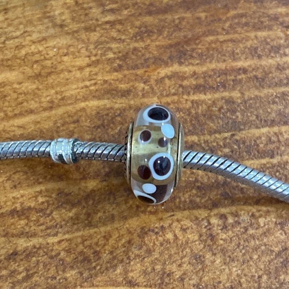 Pandora Murano glass leopard polka dots charm 925 silver - Picture 1 of 6